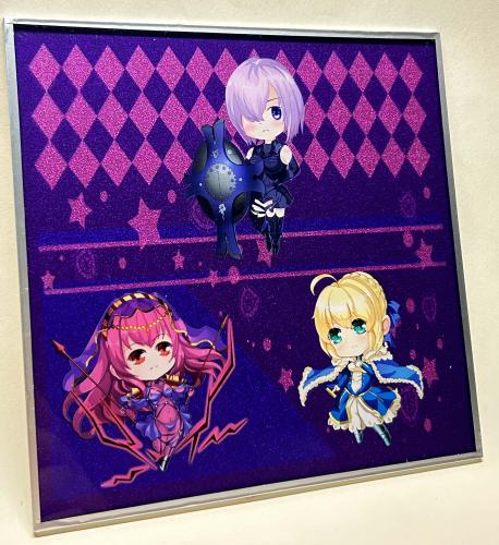 アクリル　色紙　背景色は多種類選択可能　枠はシルバー、ゴールデン2色展開